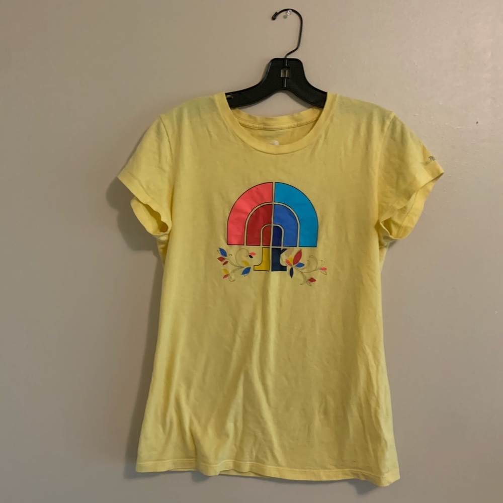 North face yellow tee shirts